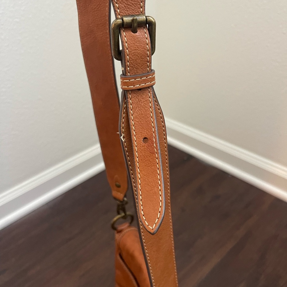 Frye Saddle Crossbody Bag in Cognac Brown - Picture 7 of 12